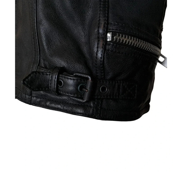 Burberry Brit Biker Jacket in Black Lambskin Leather Size 4 - Picture 7 of 16